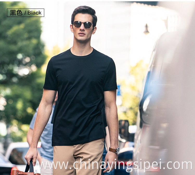 Wholesale High Quality Mens T-Shirt 100% cotton many colors Custom Plain t-shirt Logo Printed Black t shirtsHot ready stock